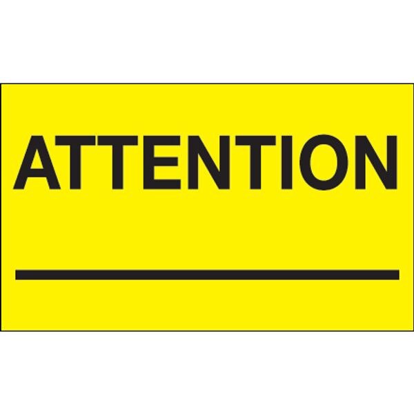 Attention Label, Fluorescent Yellow