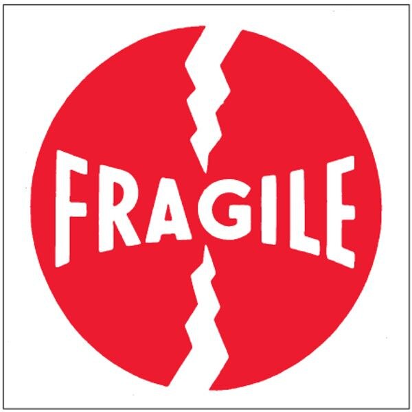 Fragile - Label, 4" x 4", 500/Roll
