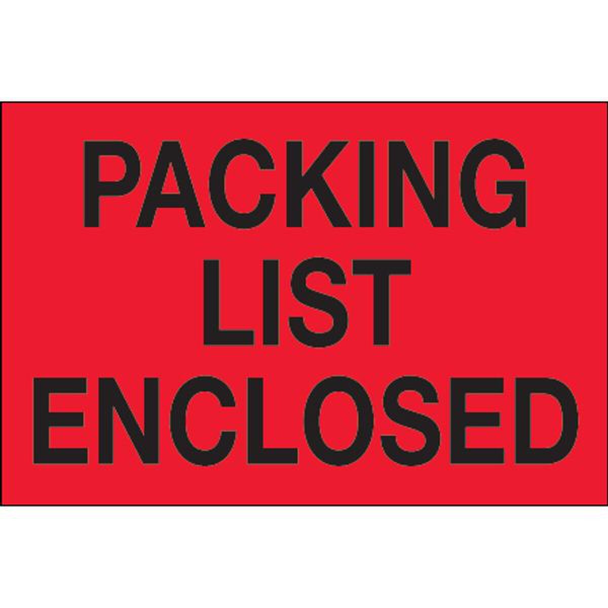 Packing List Enclosed Label, Fluore
