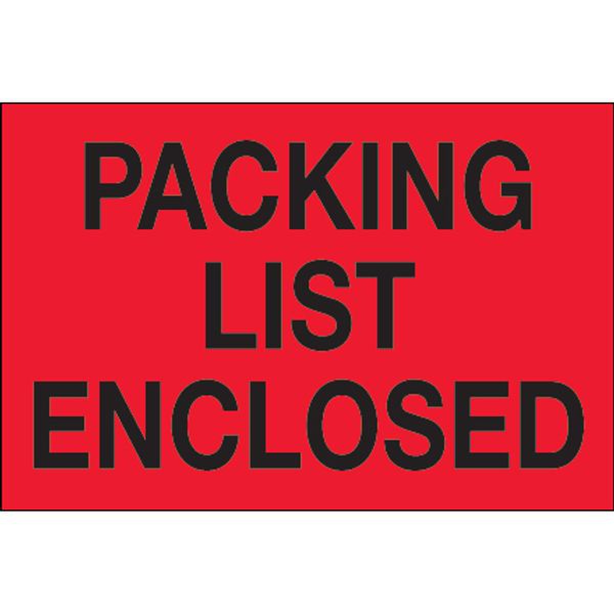 Packing List Enclosed Label, Fluore