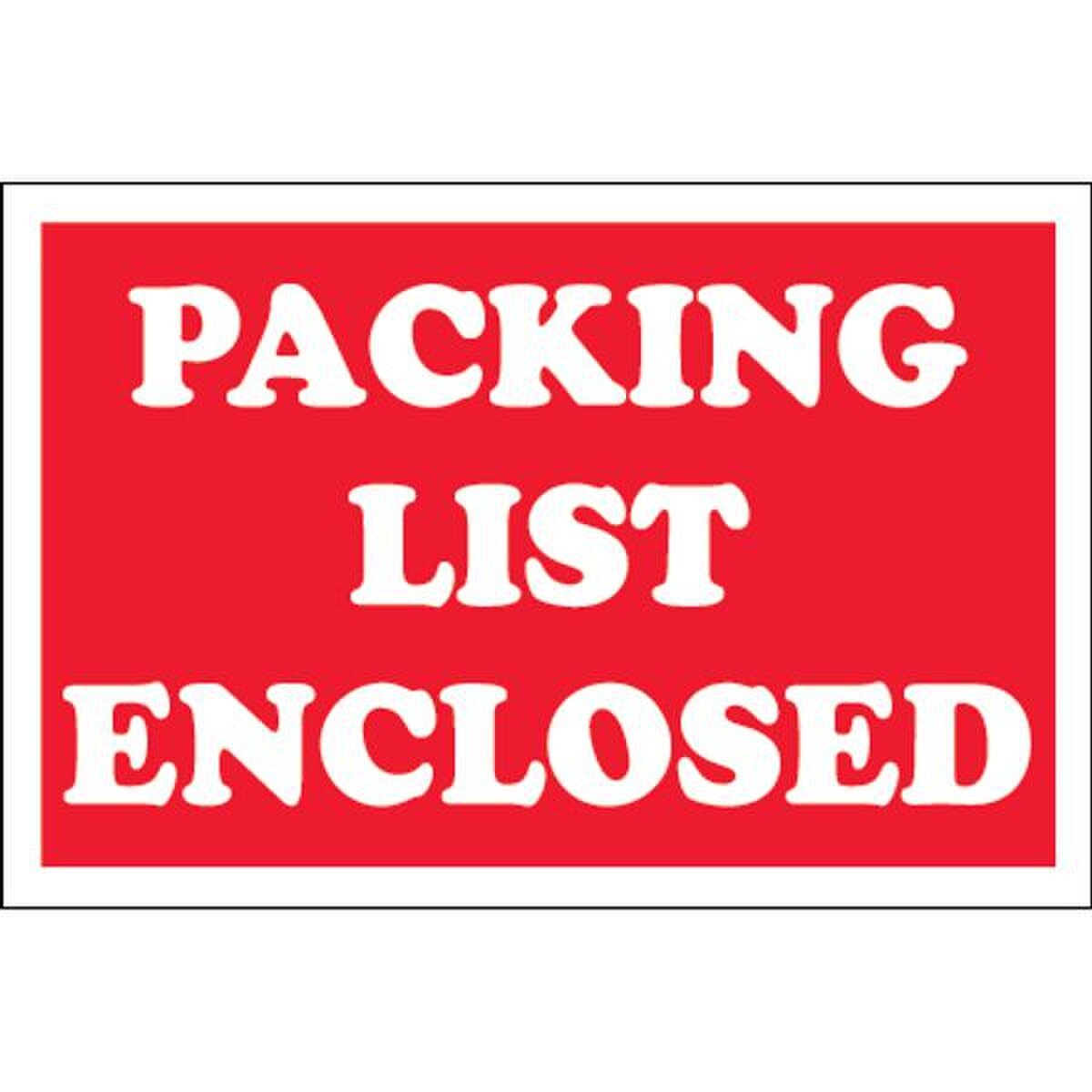 Packing List Enclosed Label, 2" x 3