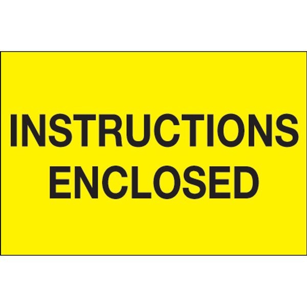 Instructions Enclosed Label, Fluore