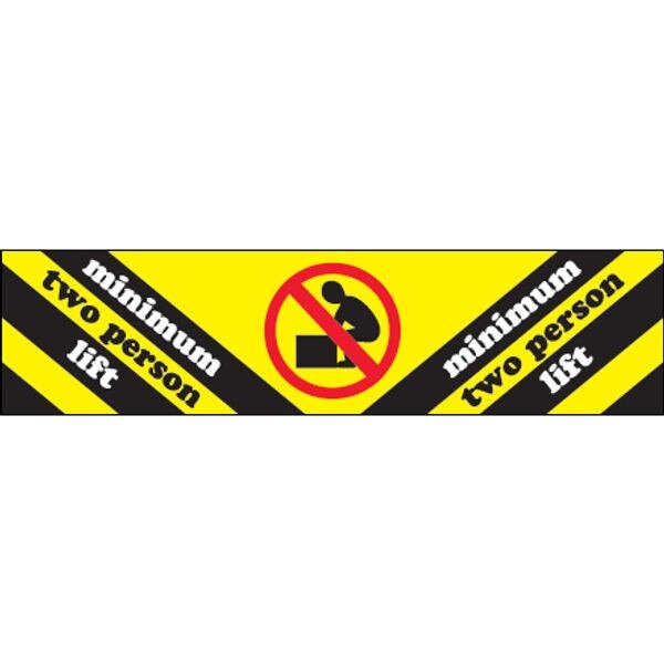 Minimum Two Person Lift Label, 2" x