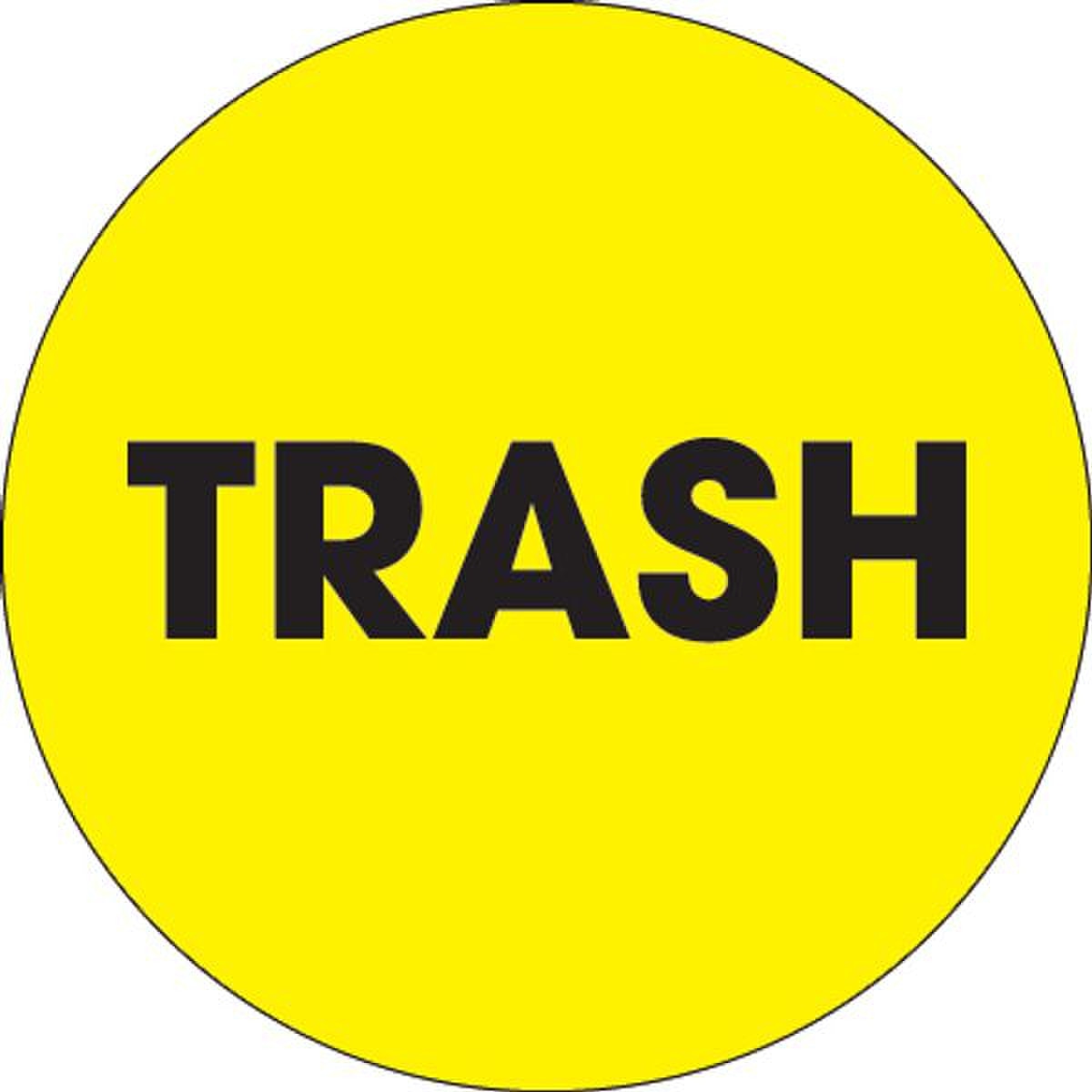 Trash Label, 2" Dia, 500/Roll