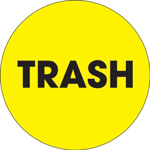 Trash Label, 2" Dia, 500/Roll