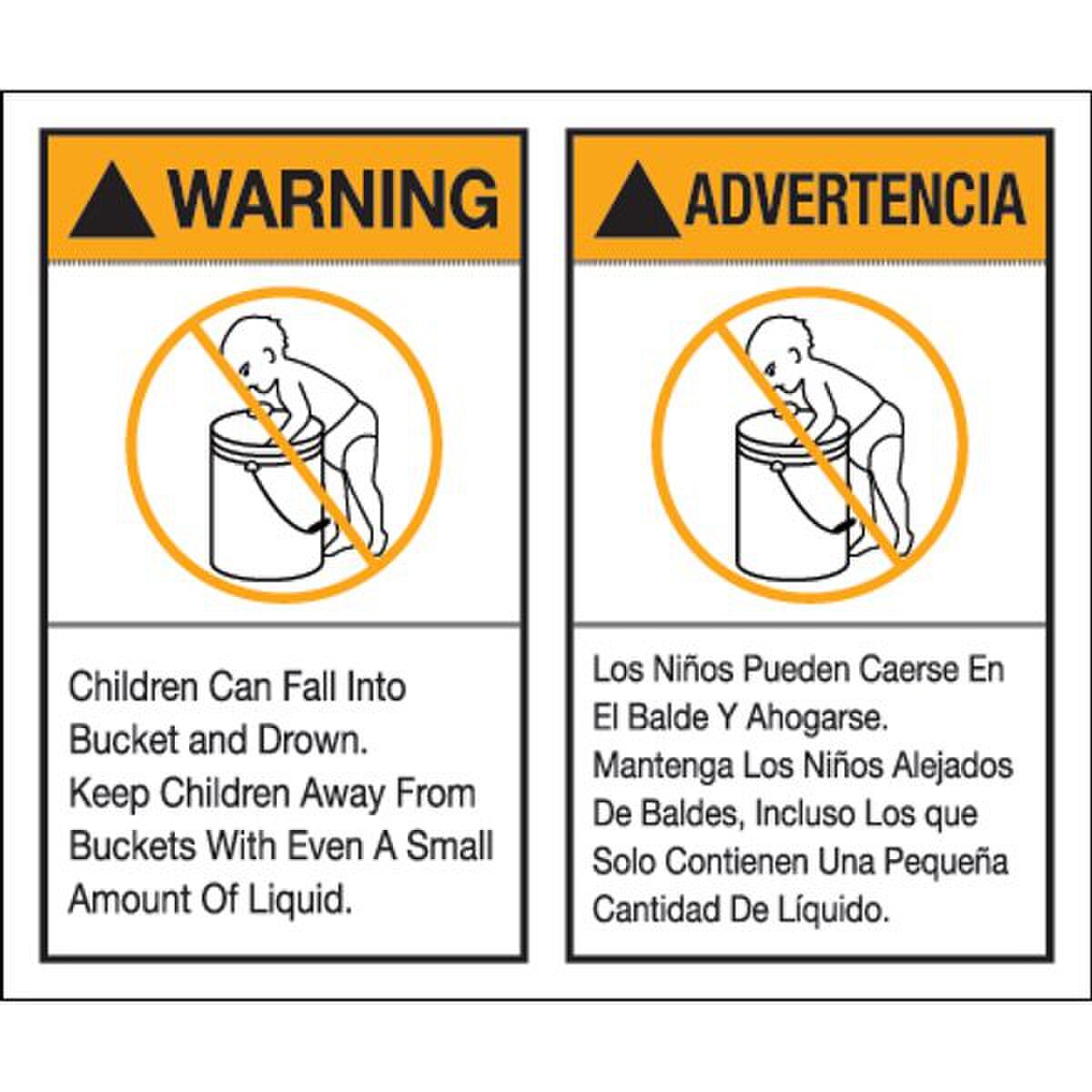 Warning Advertencia Label Set, 5" x