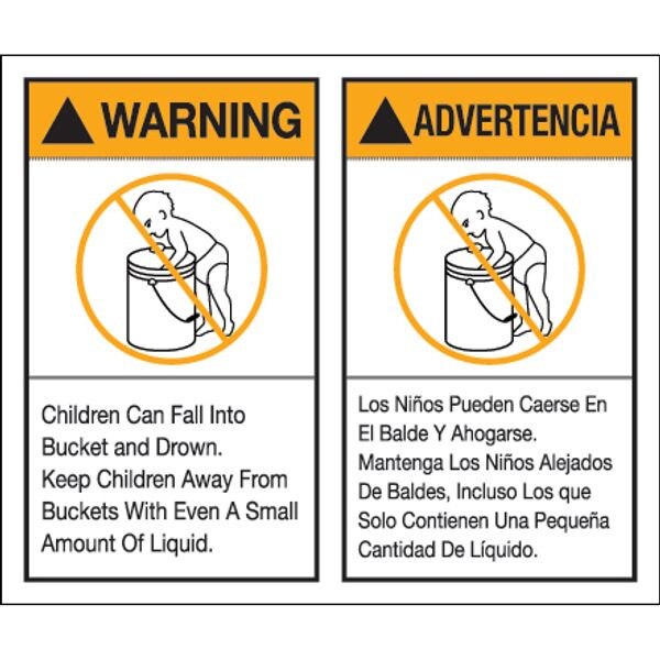 Warning Advertencia Label Set, 5" x