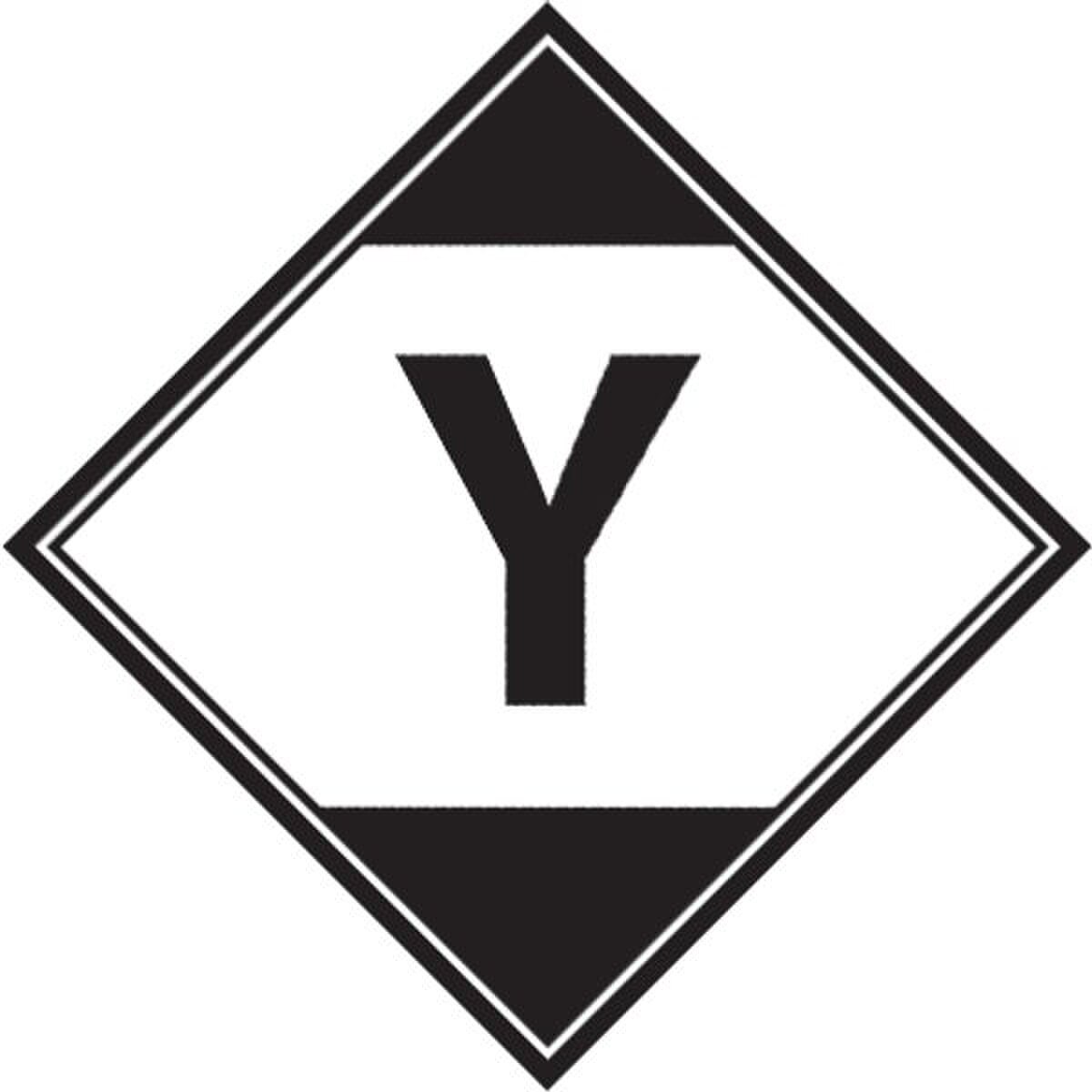"Y" Regulated Label, 4-1/4" x 4-1/4