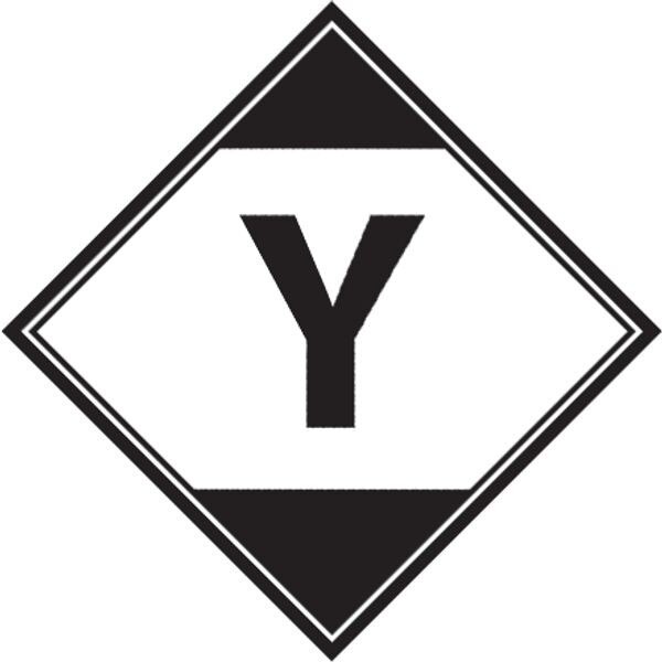 "Y" Regulated Label, 4-1/4" x 4-1/4