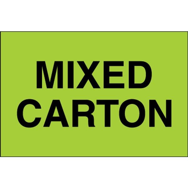 Mixed Carton Label, Fluorescent Gre