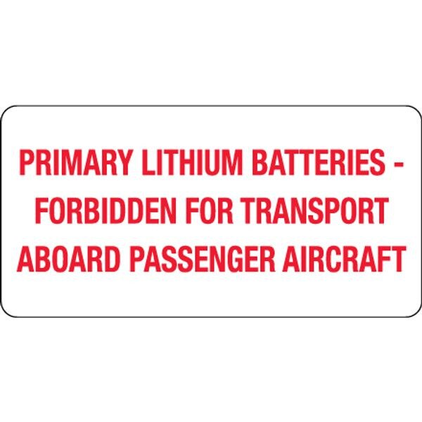 Primary Lithium Batteries Label, 2"