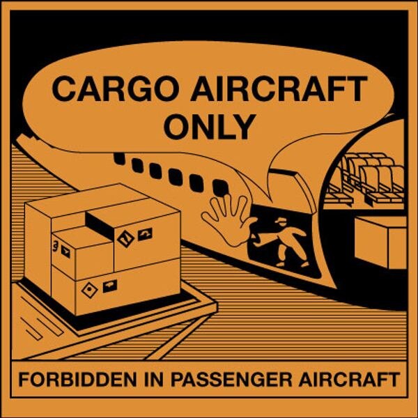 Cargo Aircraft Only Label, 4" x 4-1