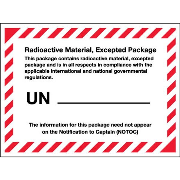 Radioactive Material, Excepted Pack