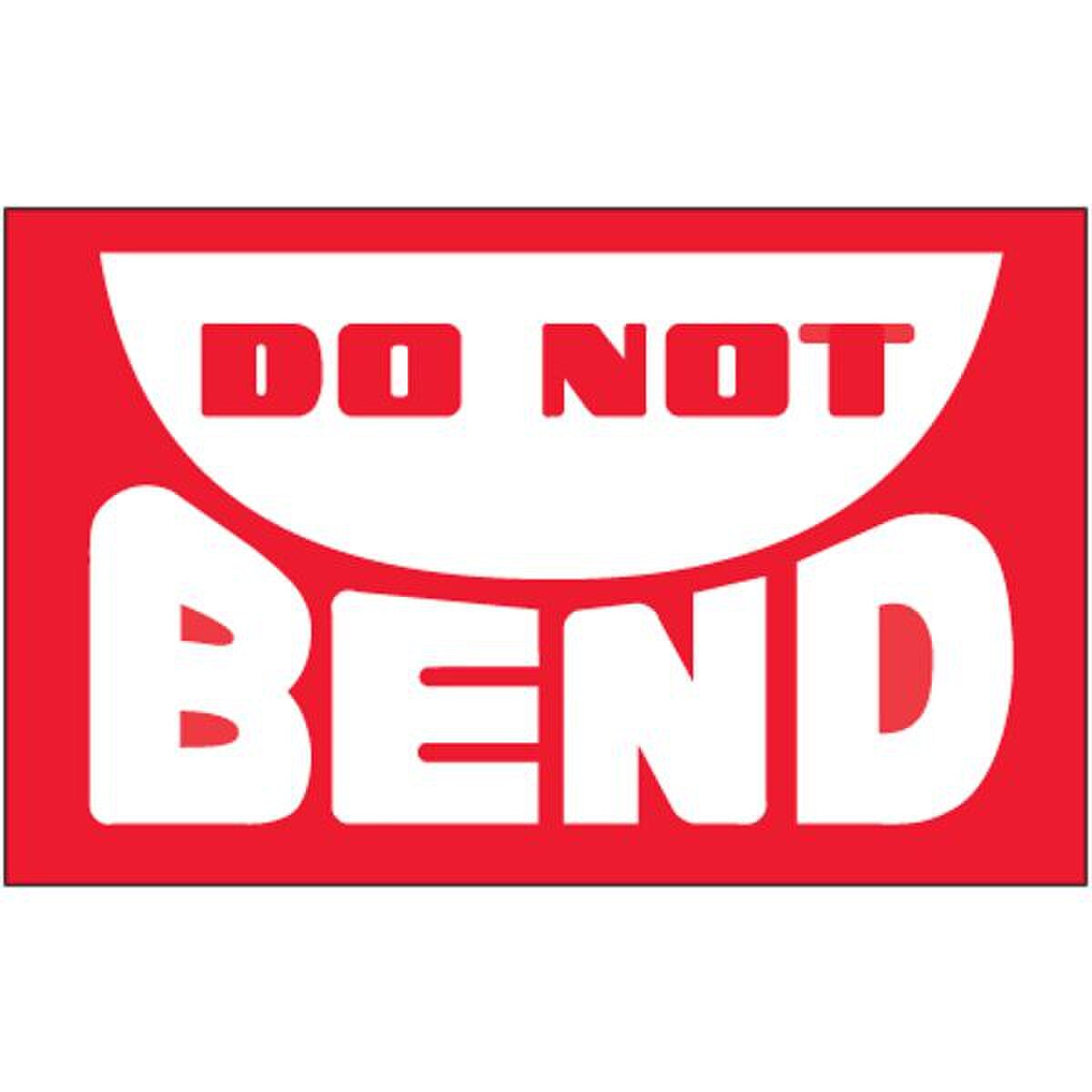 Do Not Bend Label, 3" x 5", 500/Rol