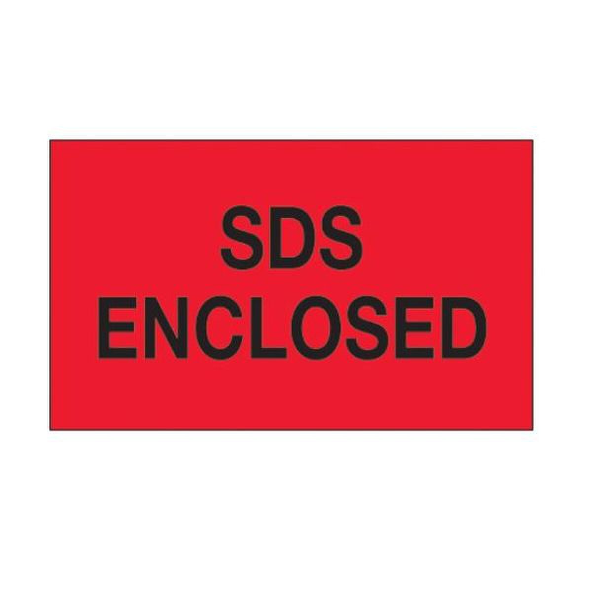 SDS Enclosed Label, Fluorescent Red