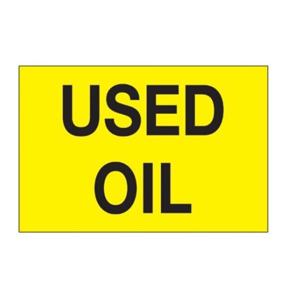 Used Oil Label, Fluorescent Yellow,