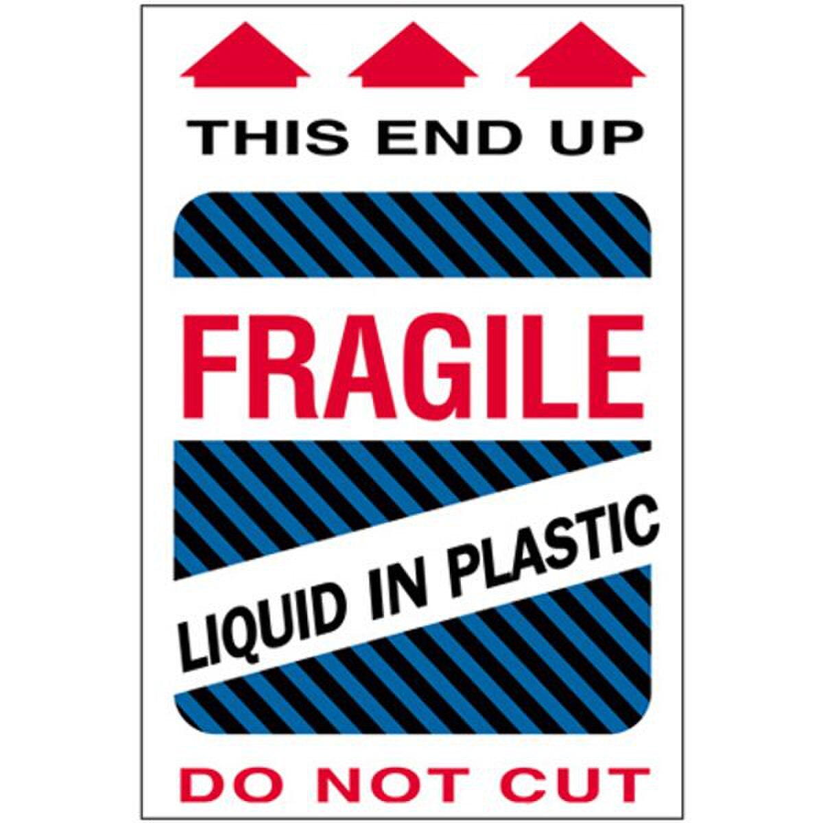 Fragile - Liquid in Plastic Label,