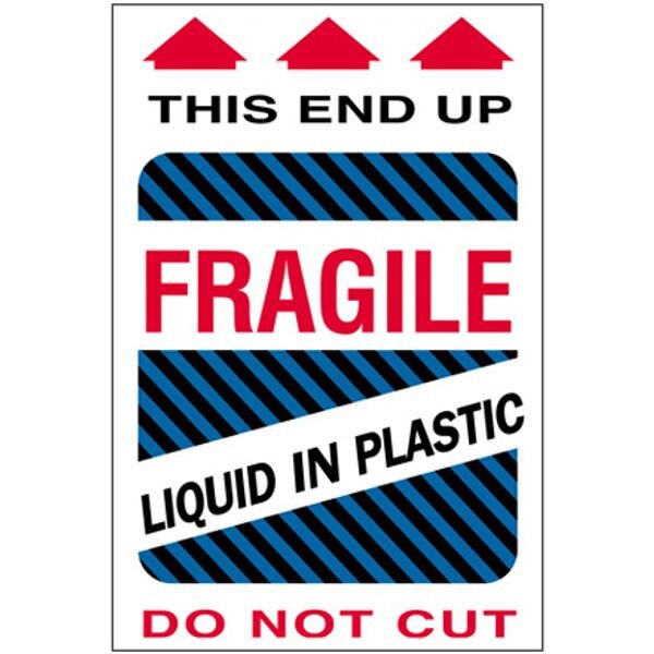 Fragile - Liquid in Plastic Label,