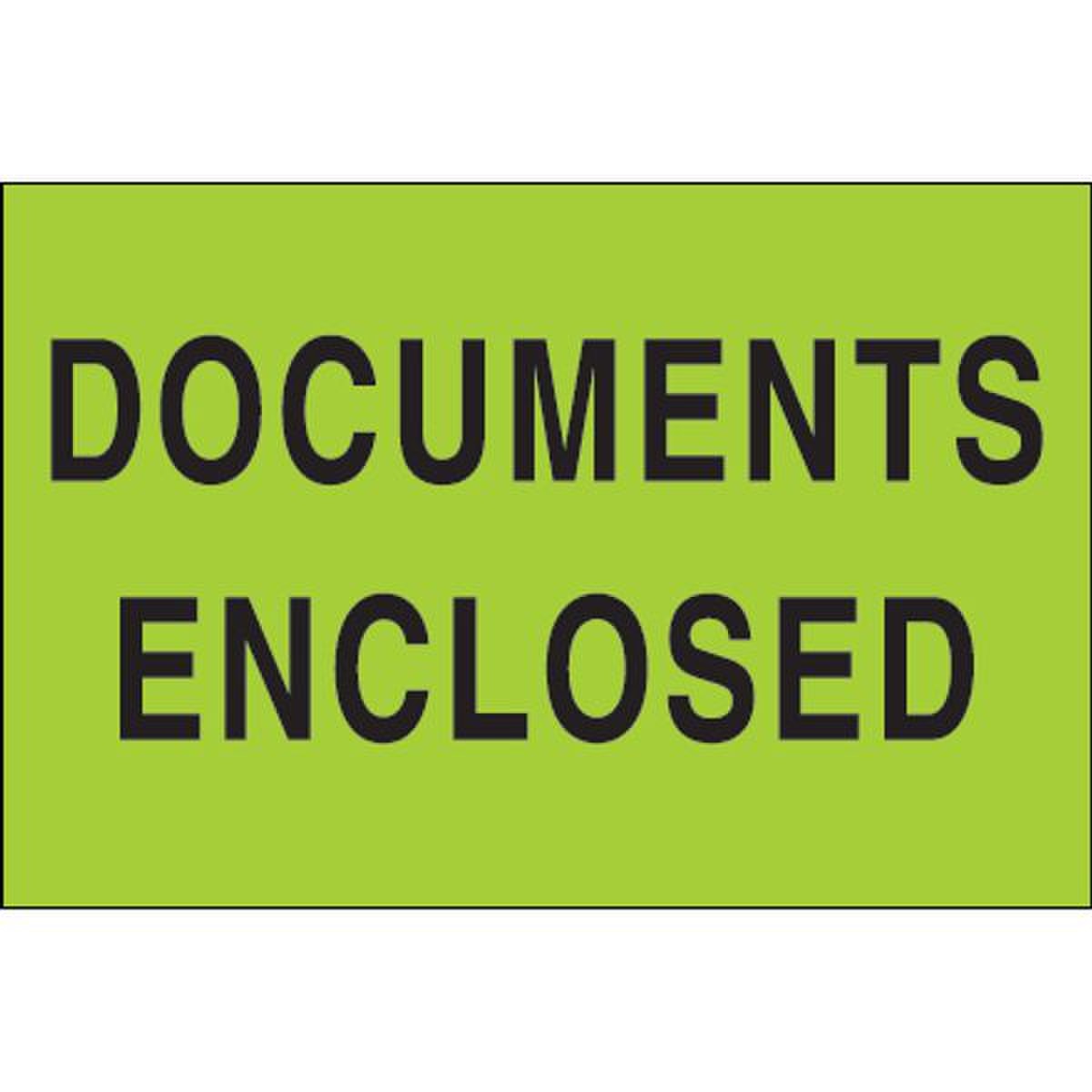Documents Enclosed Label, Fluoresce