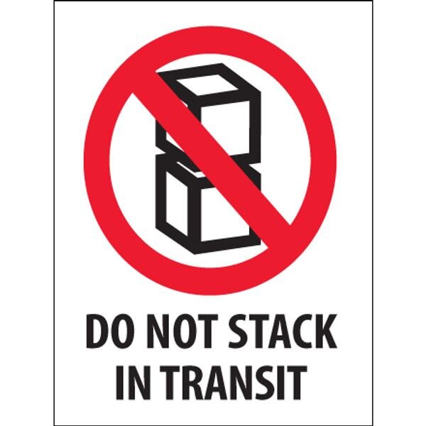 Do Not Stack In Transit Label, 3" x