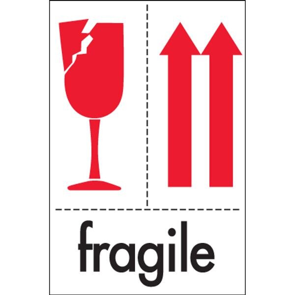 Fragile Label, 4" x 6", 500/Roll