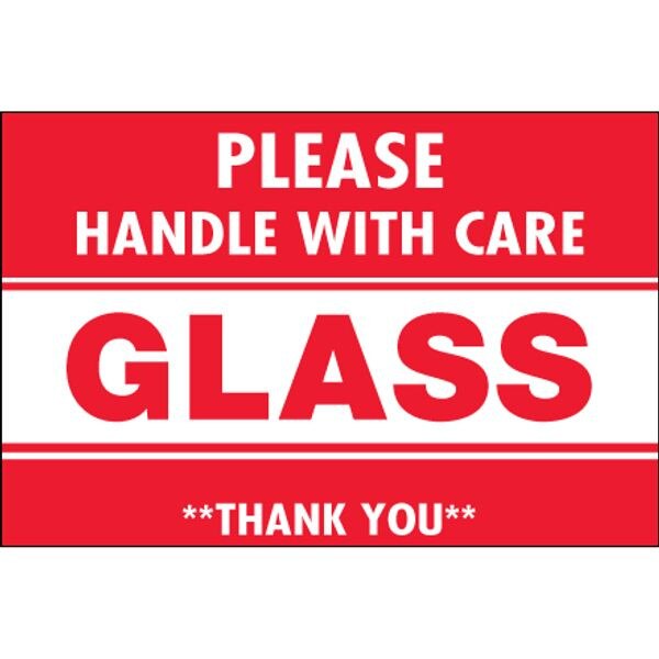 Glass - Handle With Care Label, 2"