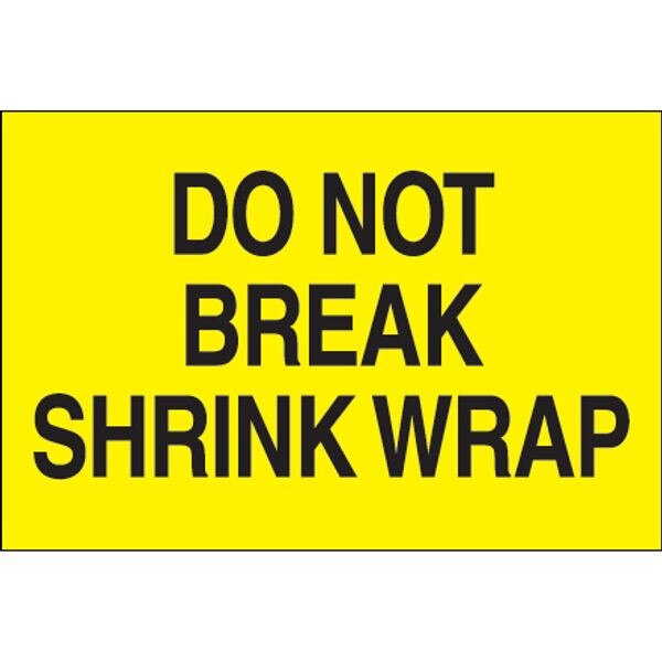 Do Not Break Shrink Wrap Label, Flu