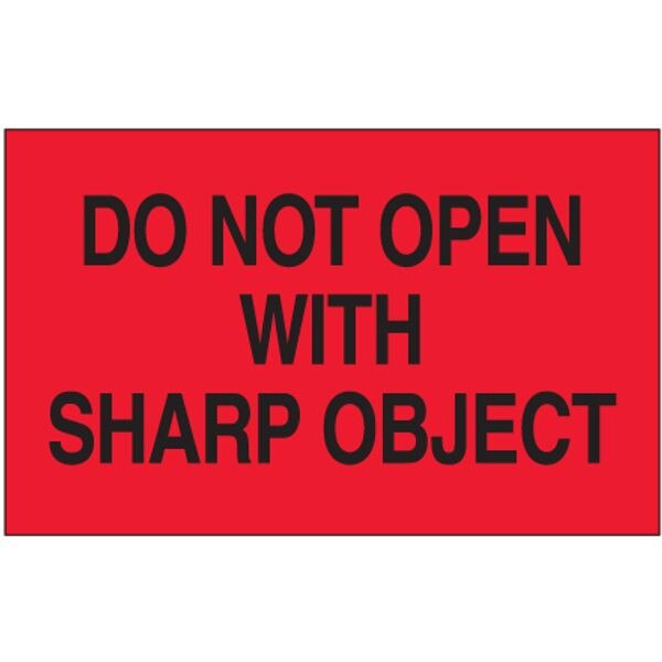 Do Not Open With Sharp Object Label