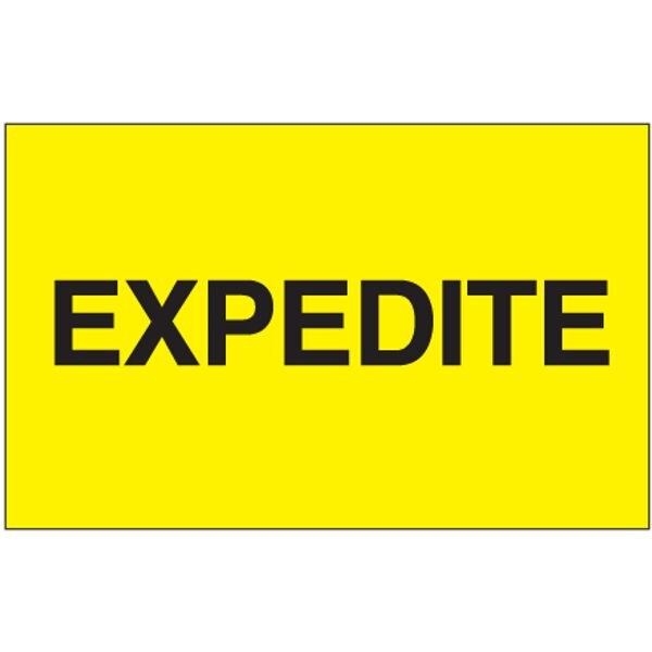 Expedite Label, Fluorescent Yellow,