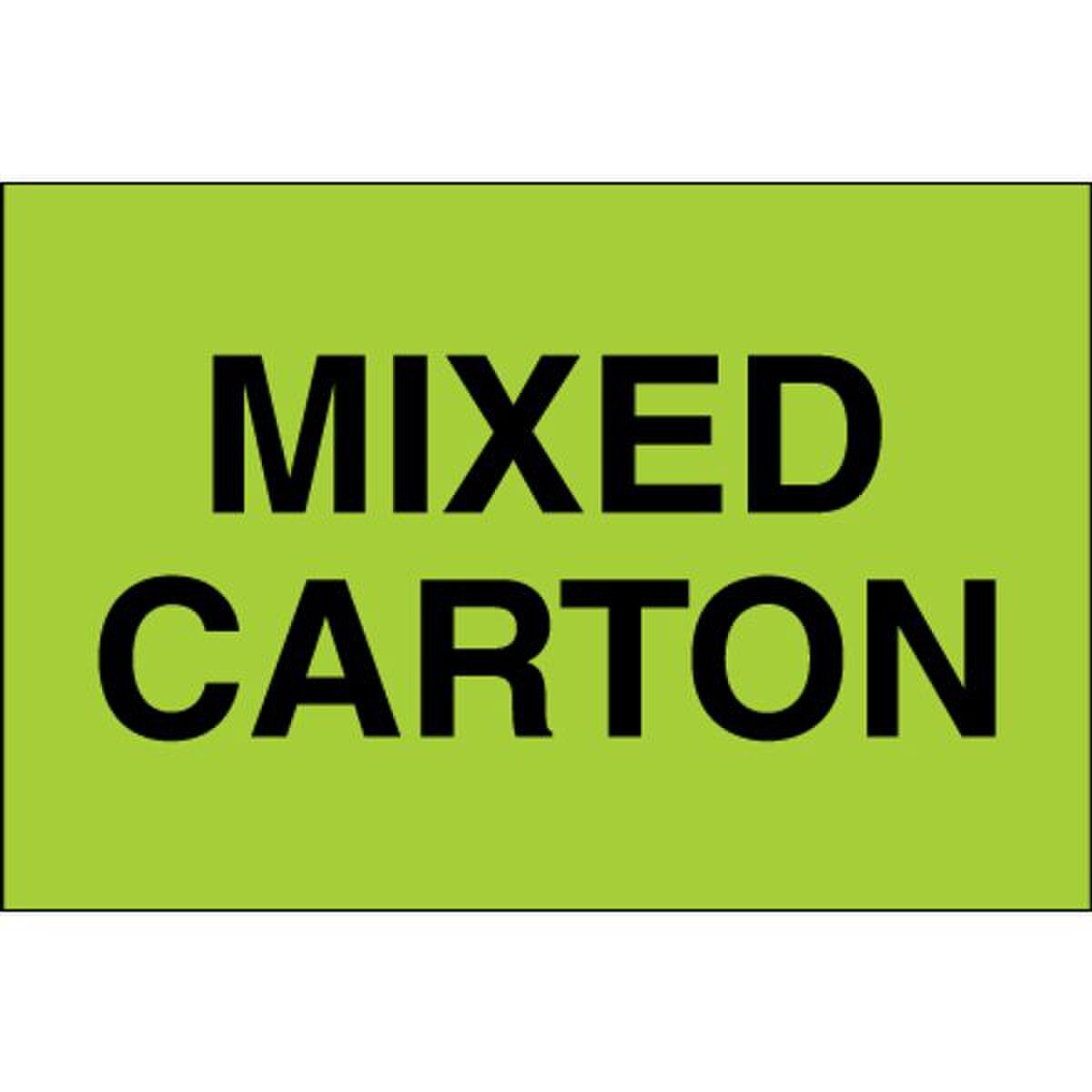 Mixed Carton Label, Fluorescent Gre