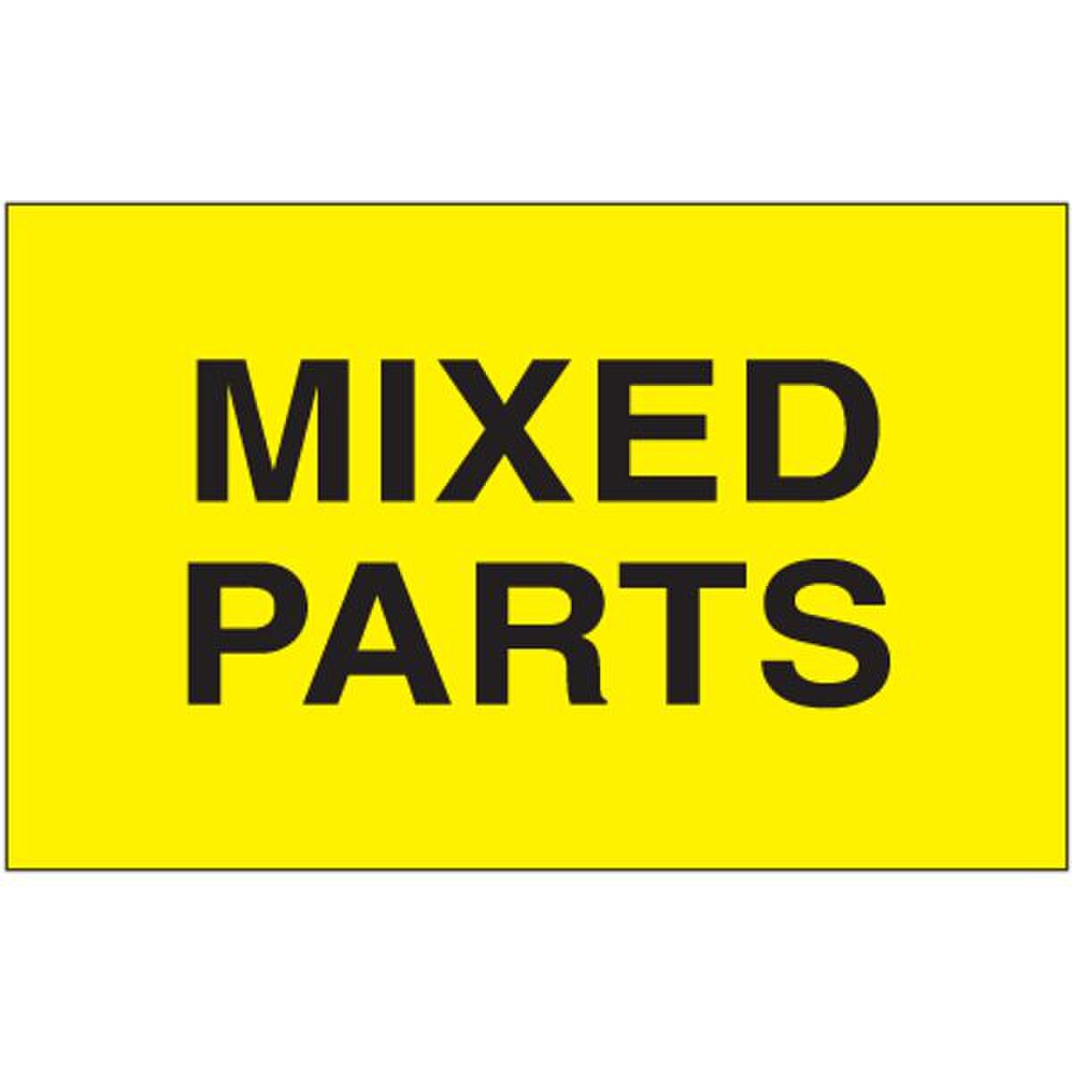 Mixed Parts Label, Fluorescent Yell