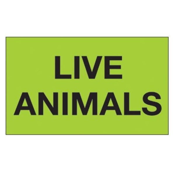 Live Animals Label, Fluorescent Gre