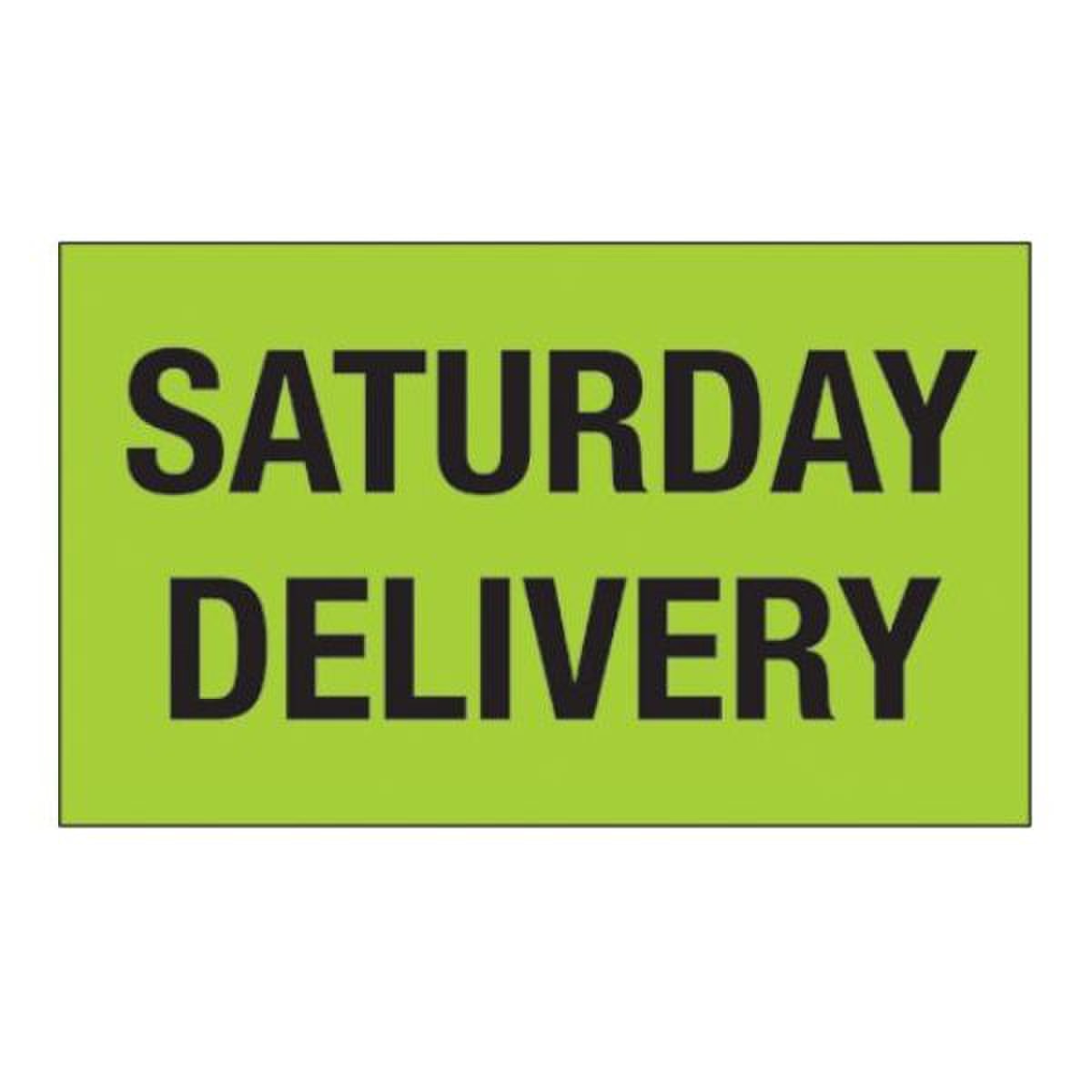 Saturday Delivery Label, Fluorescen