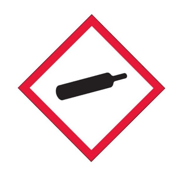 Gas Cylinder Label, 1" x 1", 500/Ro