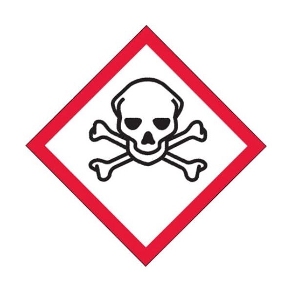 Skull and Crossbones Label, 1" x 1"