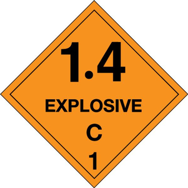 Explosive 1.4C - 1 Label, 4" x 4",