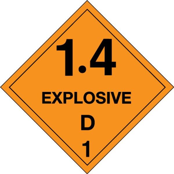 Explosive 1.4D - 1 Label, 4" x 4",