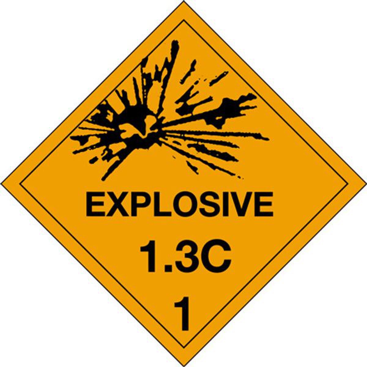 Explosive 1.3C - 1 Label, 4" x 4",