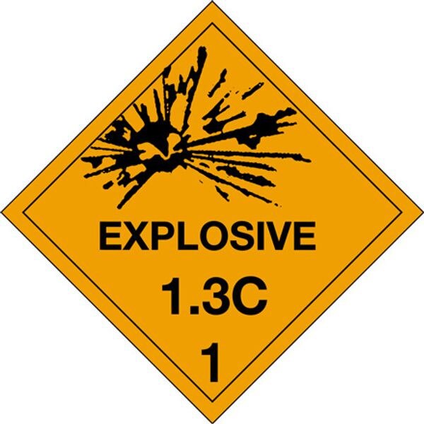 Explosive 1.3C - 1 Label, 4" x 4",