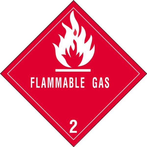 Flammable Gas - 2 Label, 4" x 4", 5