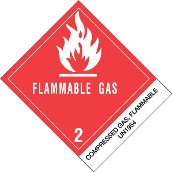 DL507P1 Compressed Gases, Flammable, N.O.S. Label, 4" x 43/4", 500