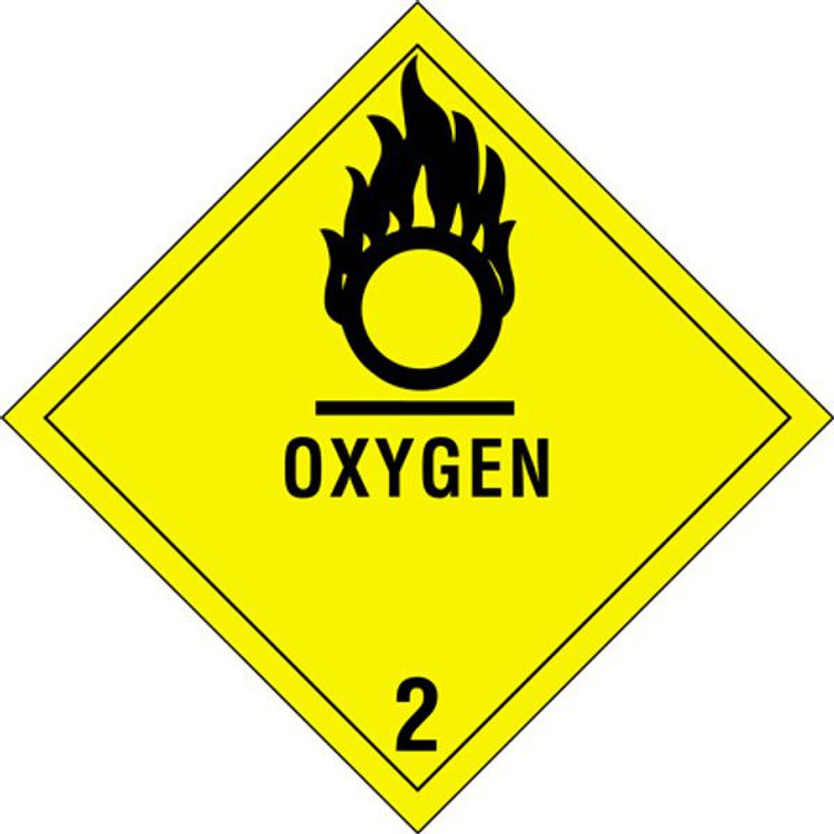Oxygen - 2 Label, 4" x 4", 500/Roll