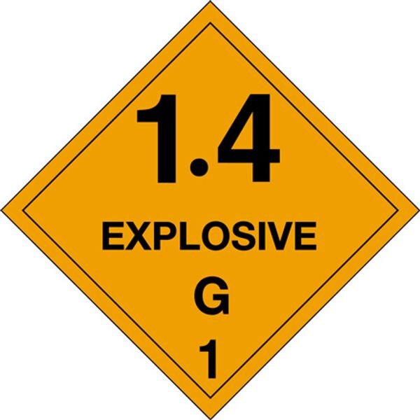1.4 Explosive G- 1 Label, 4" x 4",
