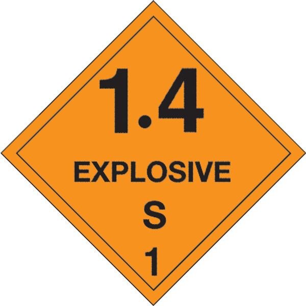 1.4 Explosive S- 1 Label, 4" x 4",