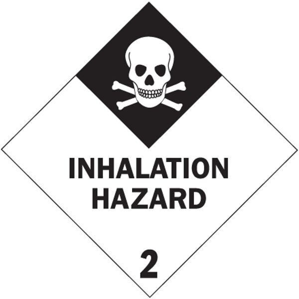 Inhalation Hazard - 2 Label, 4" x 4