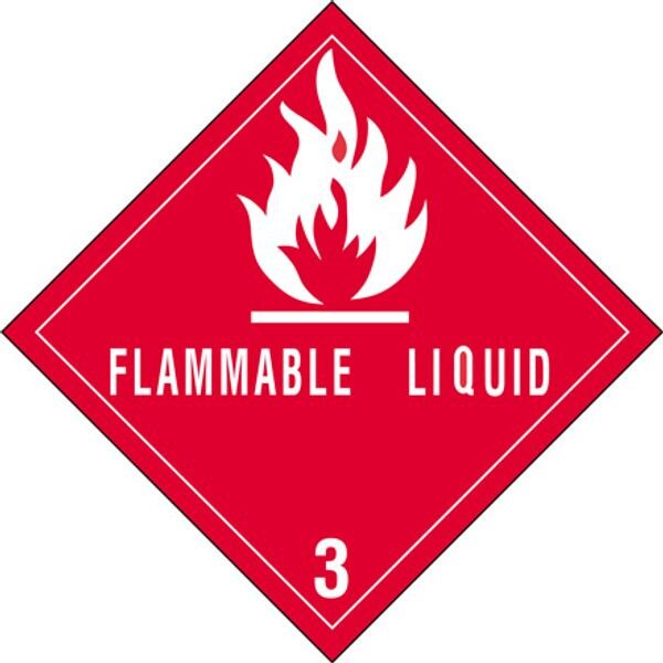 Flammable Liquids - 3 Label, 4" x 4