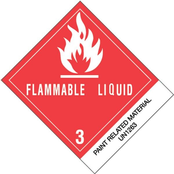 Paint Related Material Label, 4" x