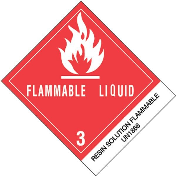 Resin Solution Label, 4" x 4-3/4",