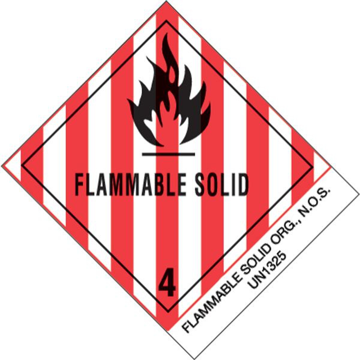 Flammable Solids, N.O.S. Label, 4"