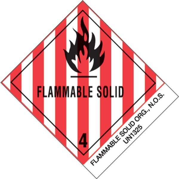 Flammable Solids, N.O.S. Label, 4"